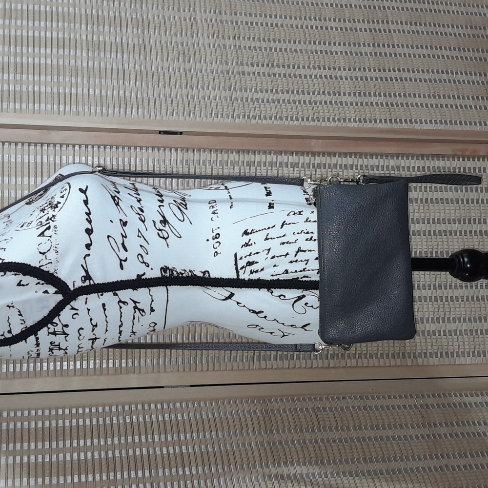 Gray Wallet Clutch Crossbody Bag